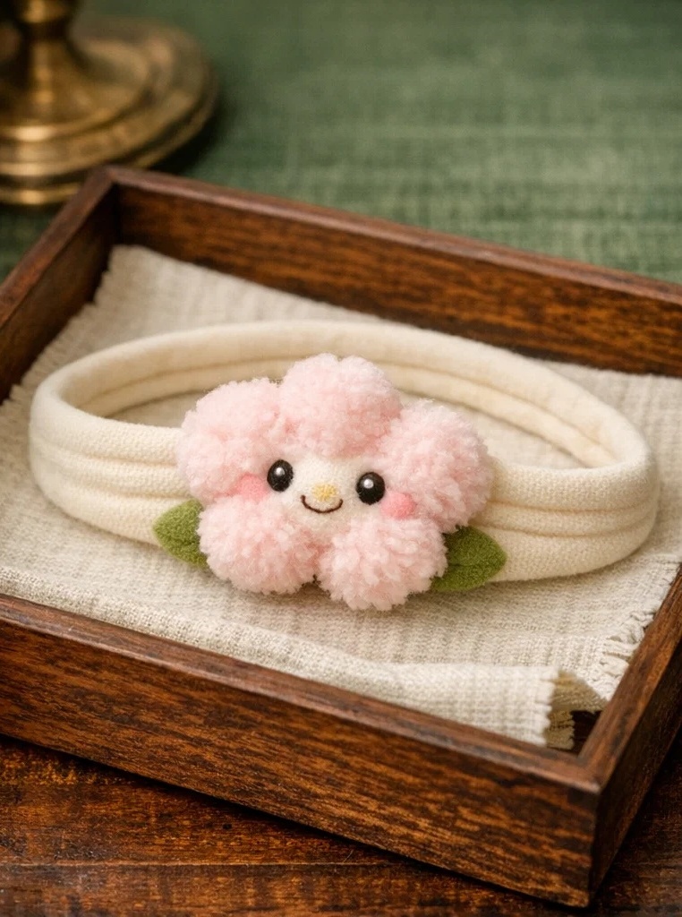 Bandeau bébé avec fleur rose en peluche – un article gagnant pour grossistes et boutiques cadeaux