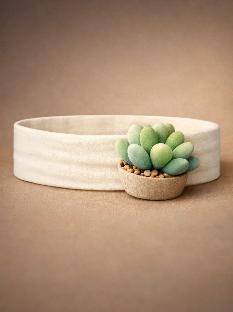 Bandeau bébé doux avec plante grasse - Idéal pour les collections bio