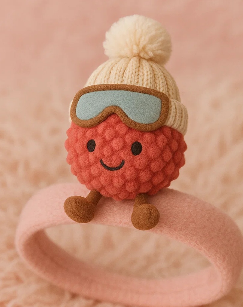Red Ski Goggles Plush Baby Headband – Cute Cartoon Infant Hair Accessory