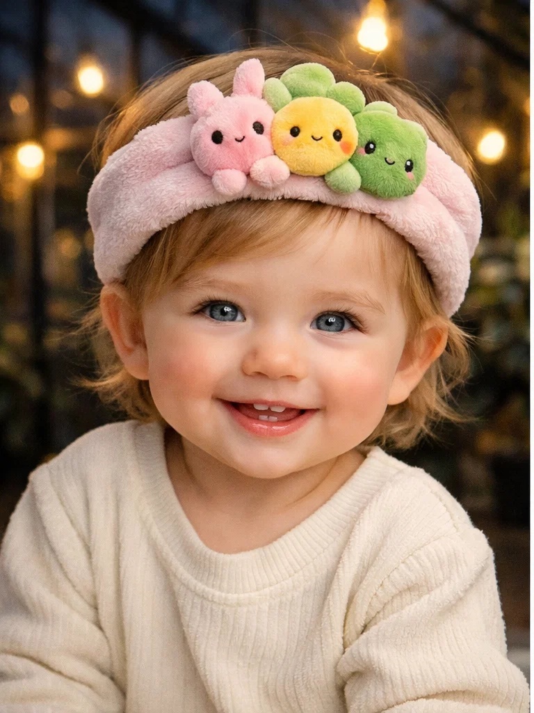 Kawaii Bunny Plush Baby Headband – Soft Stretch Baby Hairband for Retail and Wholesale