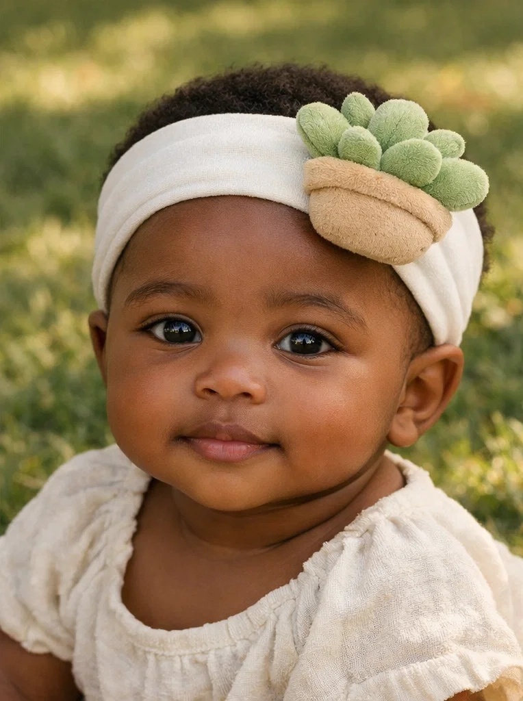 OEM Minimalist Succulent Plush Baby Headband – Premium Infant Hair Accessory for Distributors