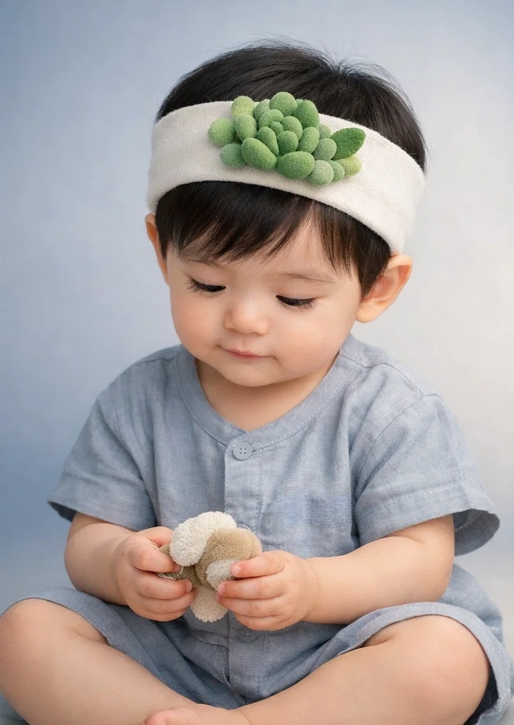 Cinta de cabeza para bebé con muñeca flor – Ideal para tu tienda