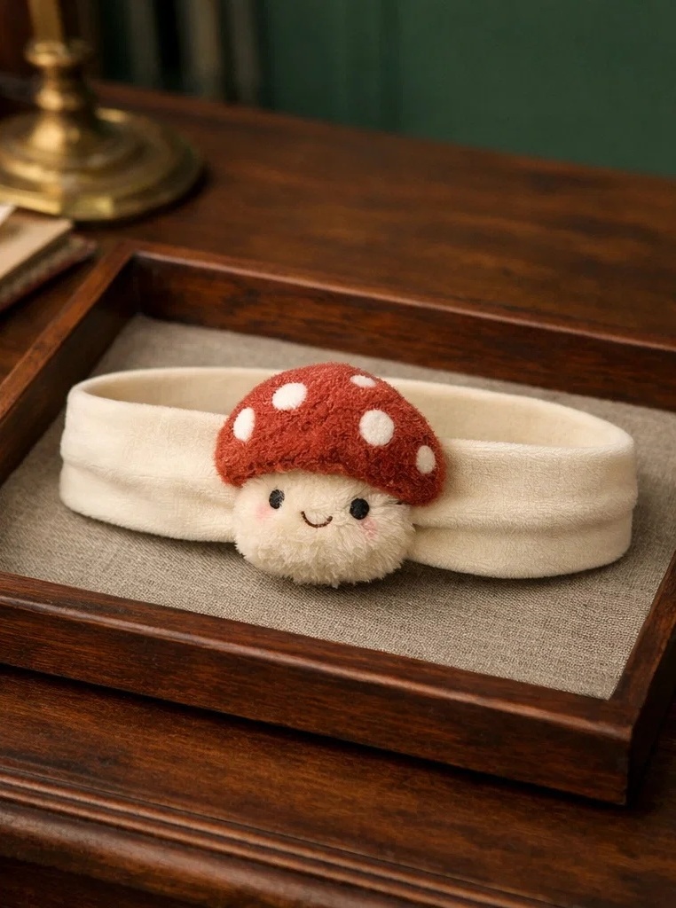 Diadema para bebé con hongo de felpa – producto estrella para mayoristas y boutiques infantiles