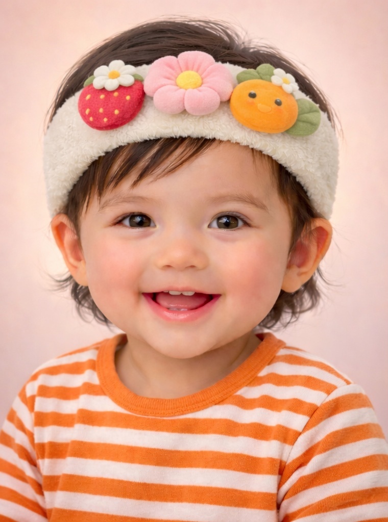 Happy Daisy Baby Headband – Soft Felt and Adjustable, Perfect for Newborns