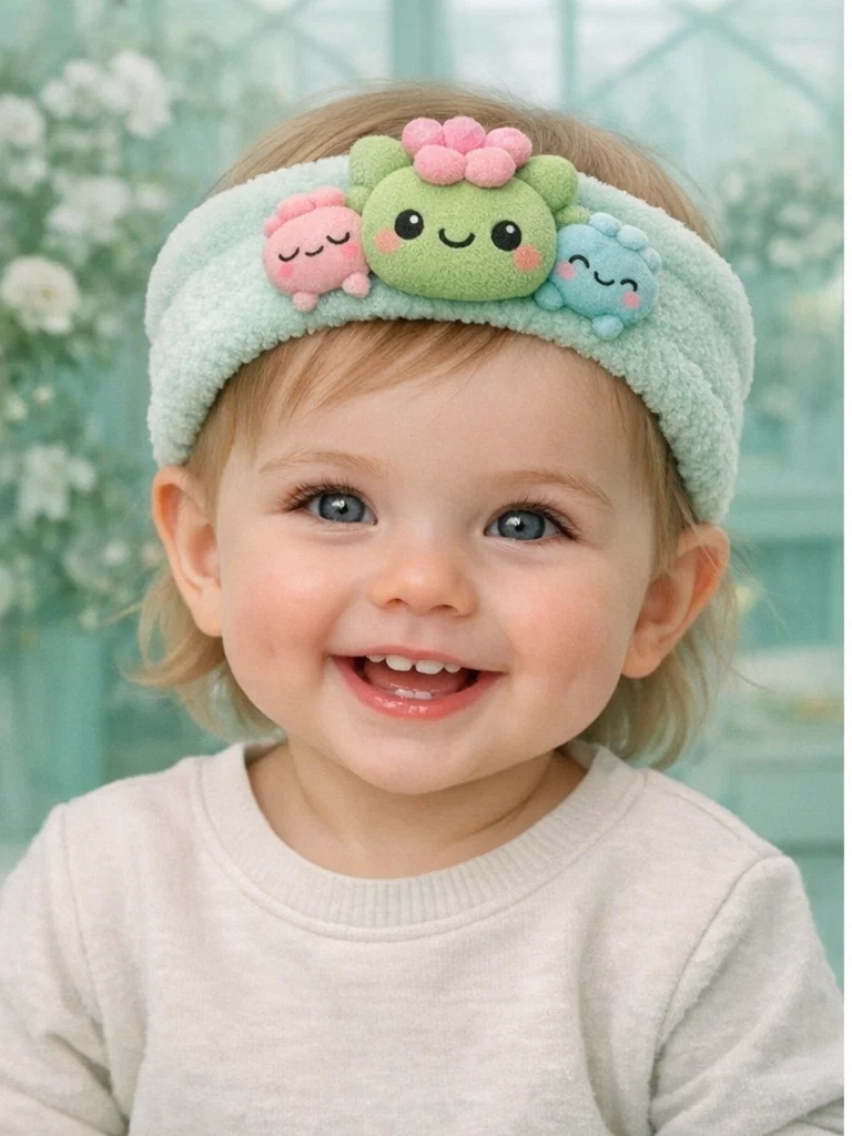 Kawaii Succulent Doll Baby Headband – Trendy Baby Hairband for Baby Boutiques