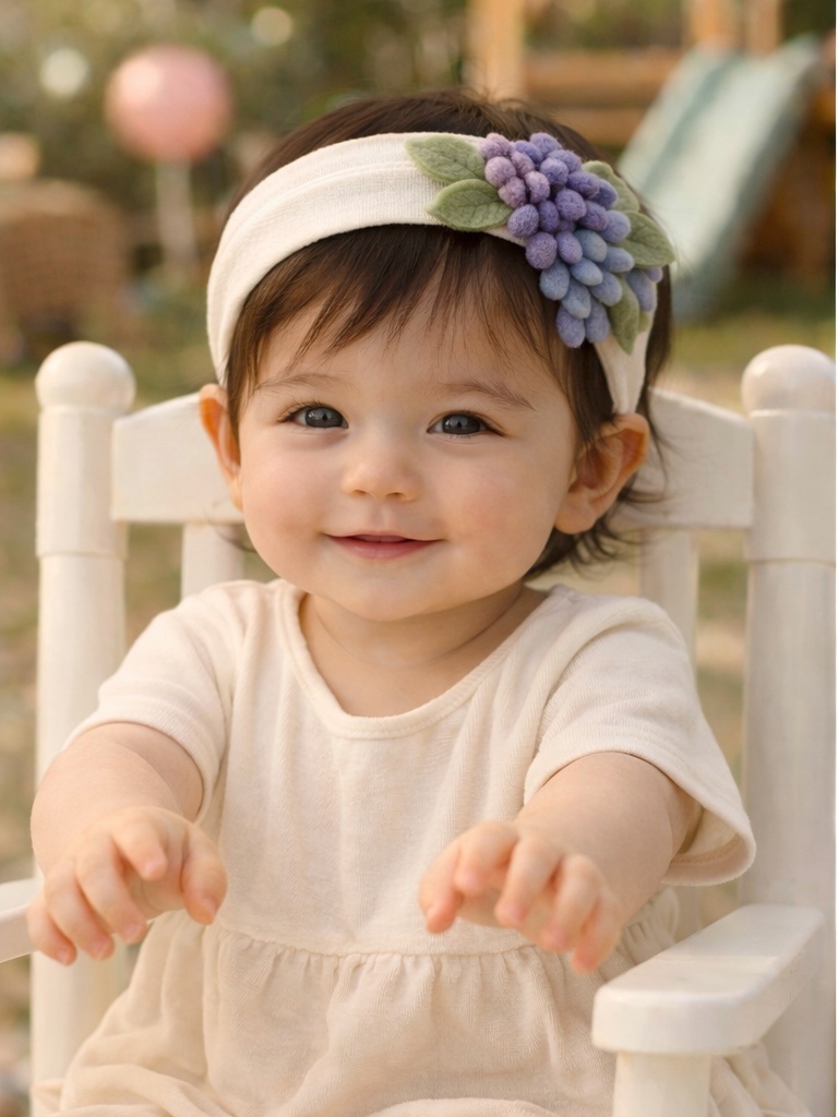 Purple Berry Felt Baby Headband – Soft & Sweet Design for Boutique Baby Gifts