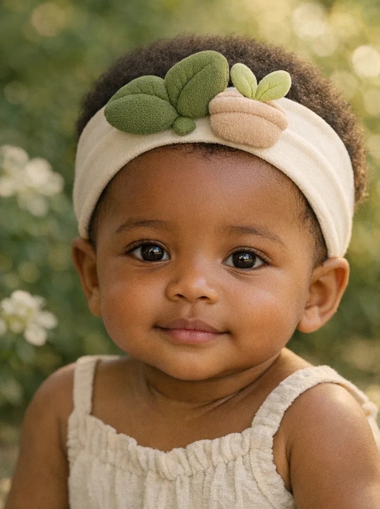 Botanical Leaf & Sprout Baby Headband OEM – Custom Infant Plush Hairband for Boutique Brands