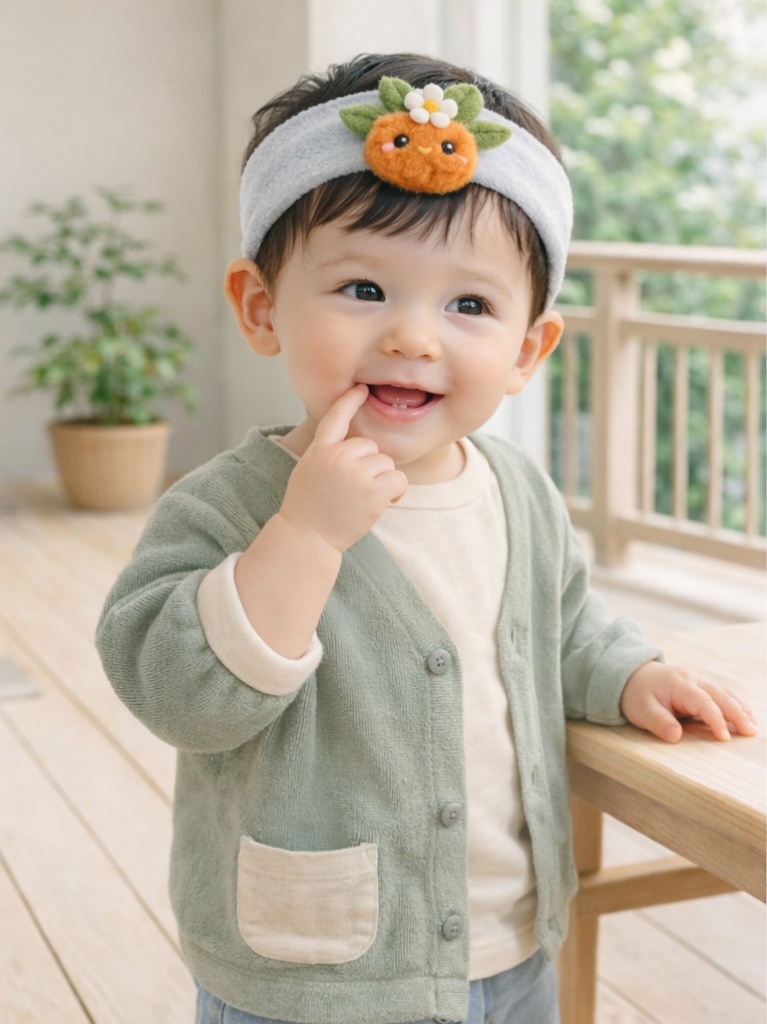Bright Orange Baby Headband - A Playful and Bright Accessory