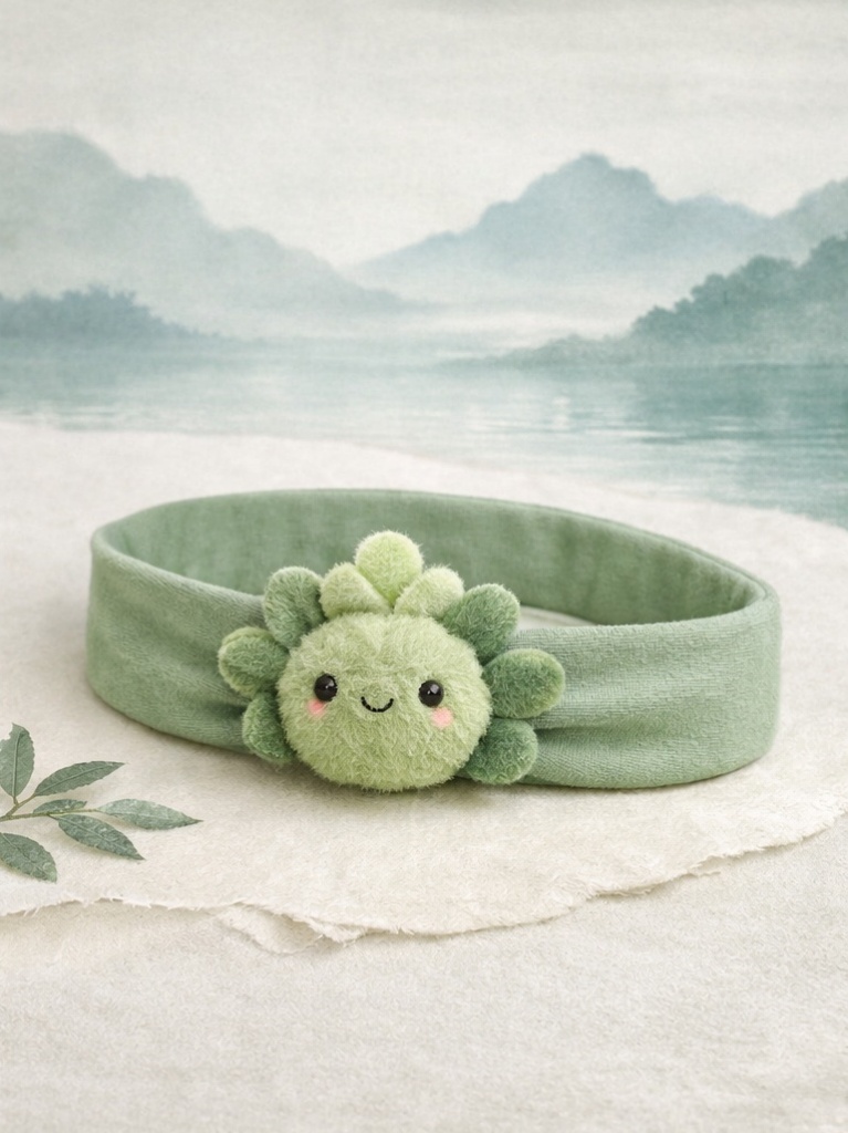 Fresh Green Cactus Baby Headband - Natural and Cute Look