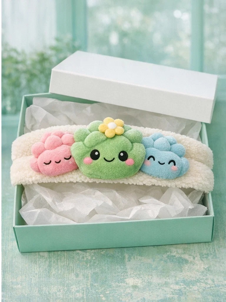Cartoon Succulent Flower Baby Headband – Soft Plush Hairband for Wholesale Baby Shops