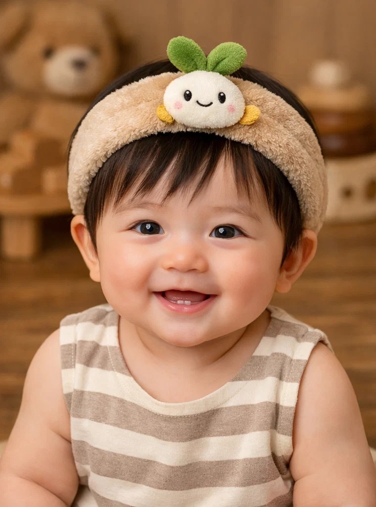 Spring Blossom Baby Headband with Tulip, Daisy, and Violet Flowers