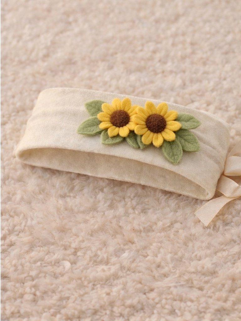 Blush Pink Floral Felt Baby Headband – Vintage Inspired Baby Shower Accessory