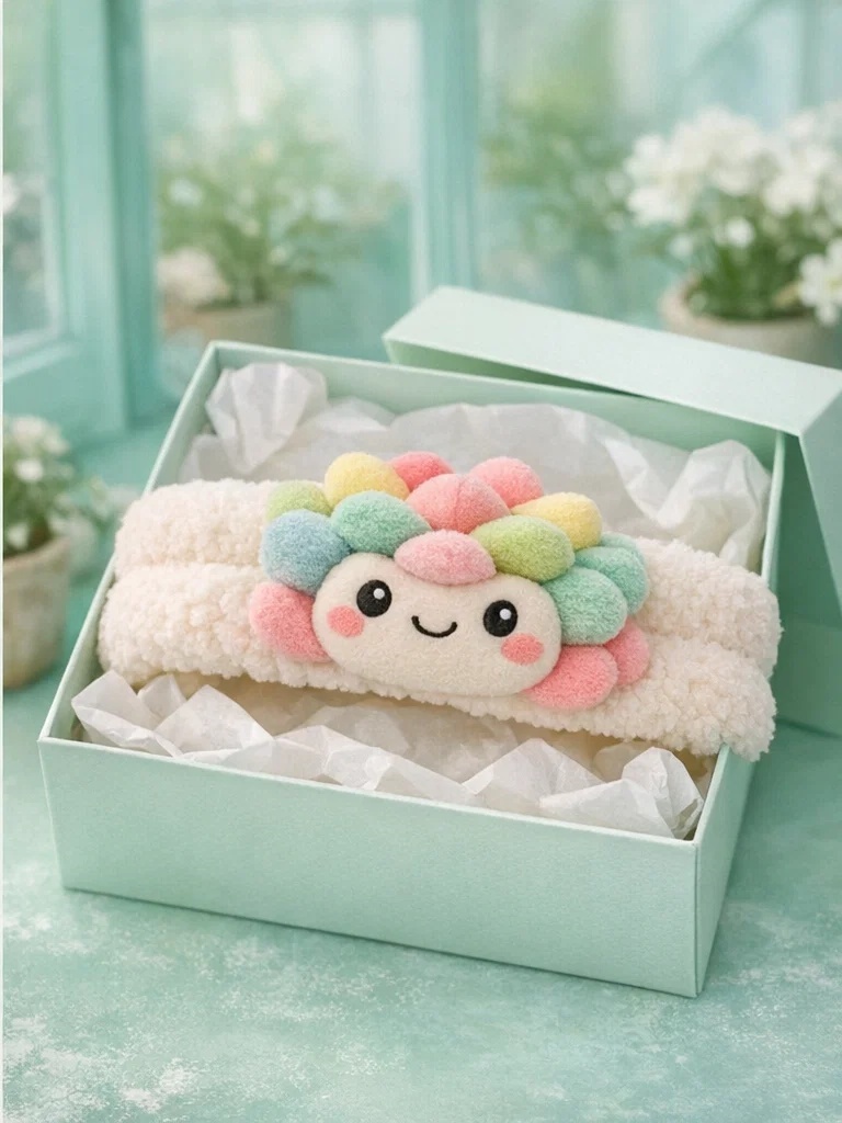 Colorful Flower Plush Baby Headband – Cute Boutique Baby Hair Accessory