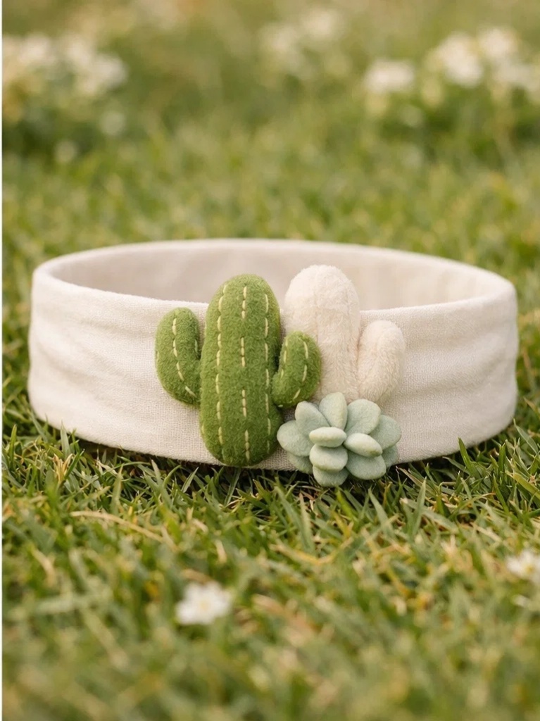 Cactus & Succulent Baby Headband – Eco-Friendly, Adorable Design for Your Little One