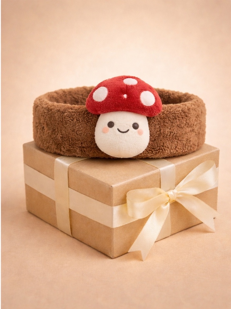 Diadema para bebé con hongo sonriente – perfecta para escaparates llamativos