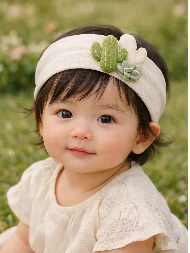 Cactus & Succulent Baby Headband – Eco-Friendly, Adorable Design for Your Little One