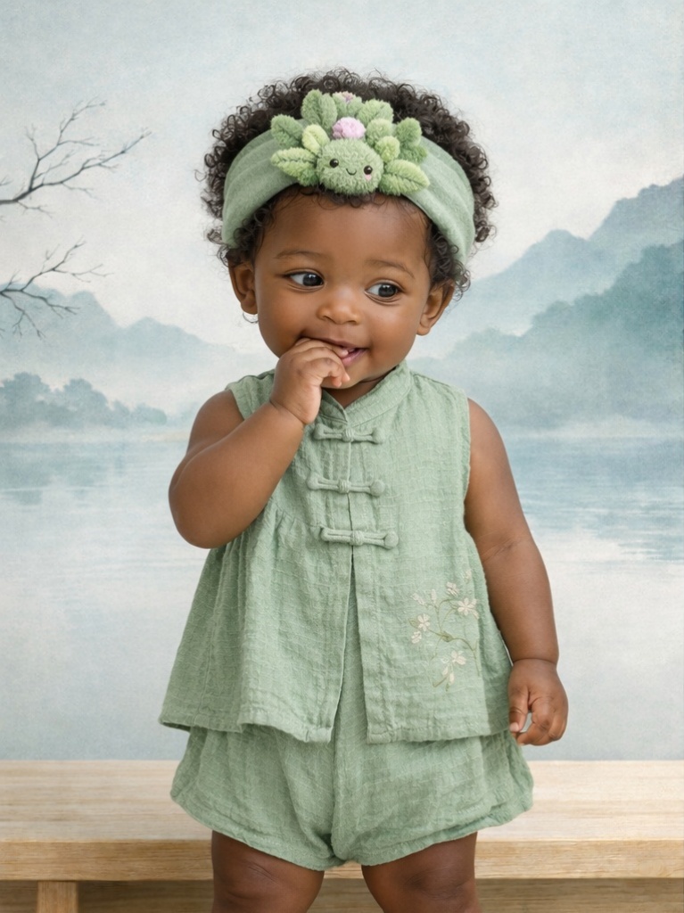 Lovely Green Bud Baby Headband - Perfect for Every Baby