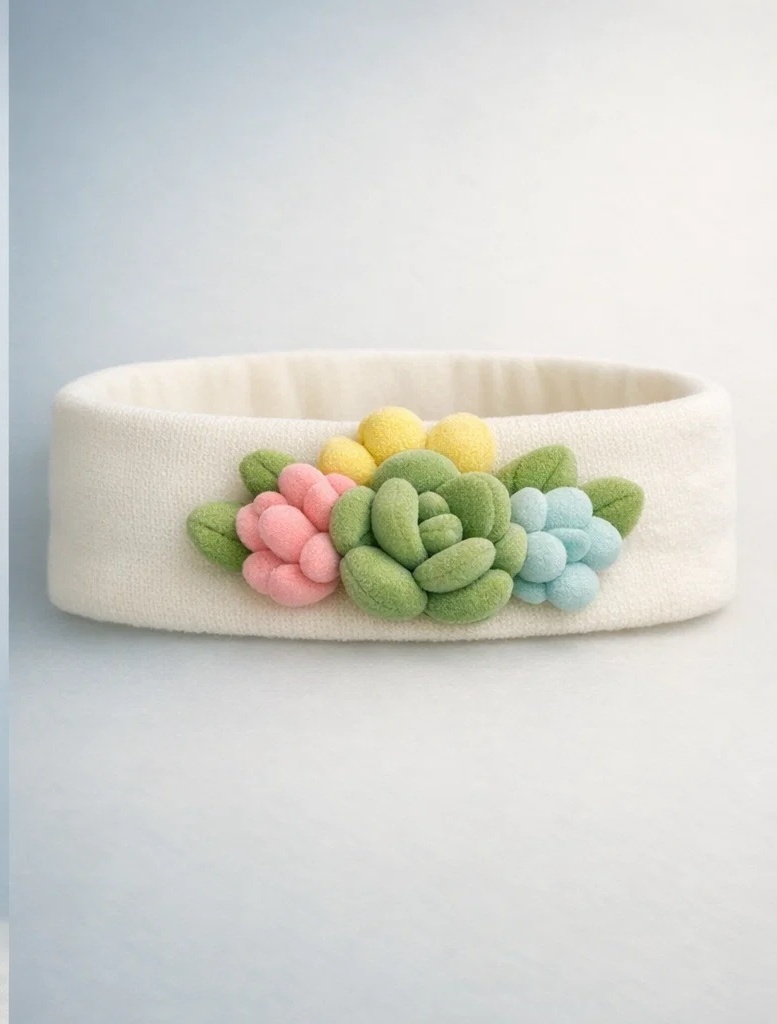 Diadema para bebé con huevos pastel y hojas suaves para compradores B2B