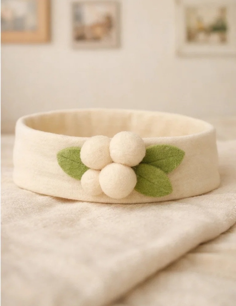 Diadema para bebé con diseño de frutas blancas – Elección natural ideal para negocios B2B