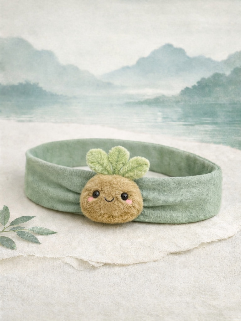 Adorable Green Root Baby Headband - Soft and Gentle Design