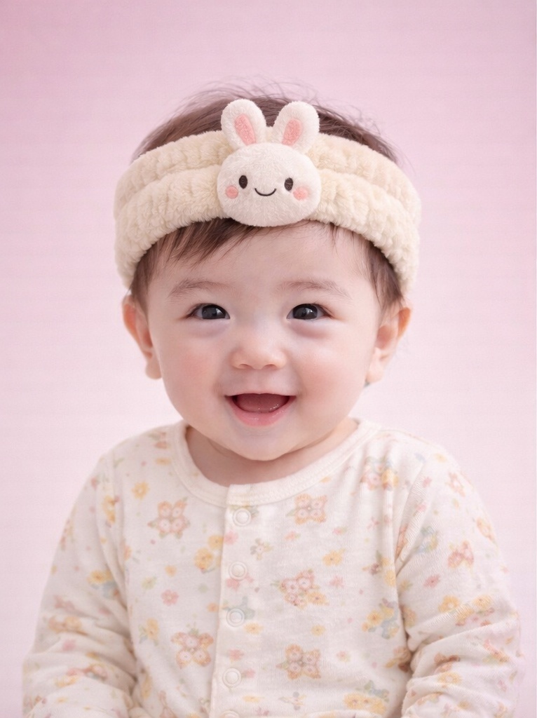 Cream Bunny Baby Headband – Soft Neutral Tones for Year-Round Boutique Sales