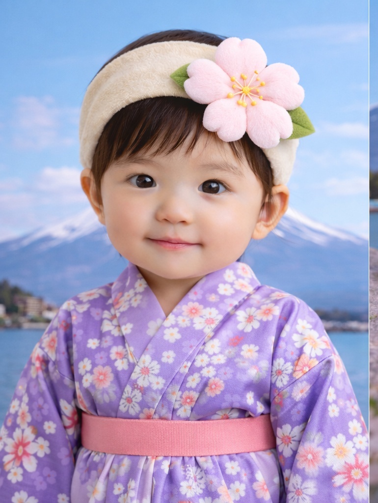 Cherry Blossom Baby Headband – Soft Cotton, Elegant Design for Special Occasions