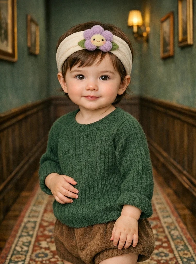 Charming Baby Headband with Soft Plush Flower Design - Comfortable for Daily Wear