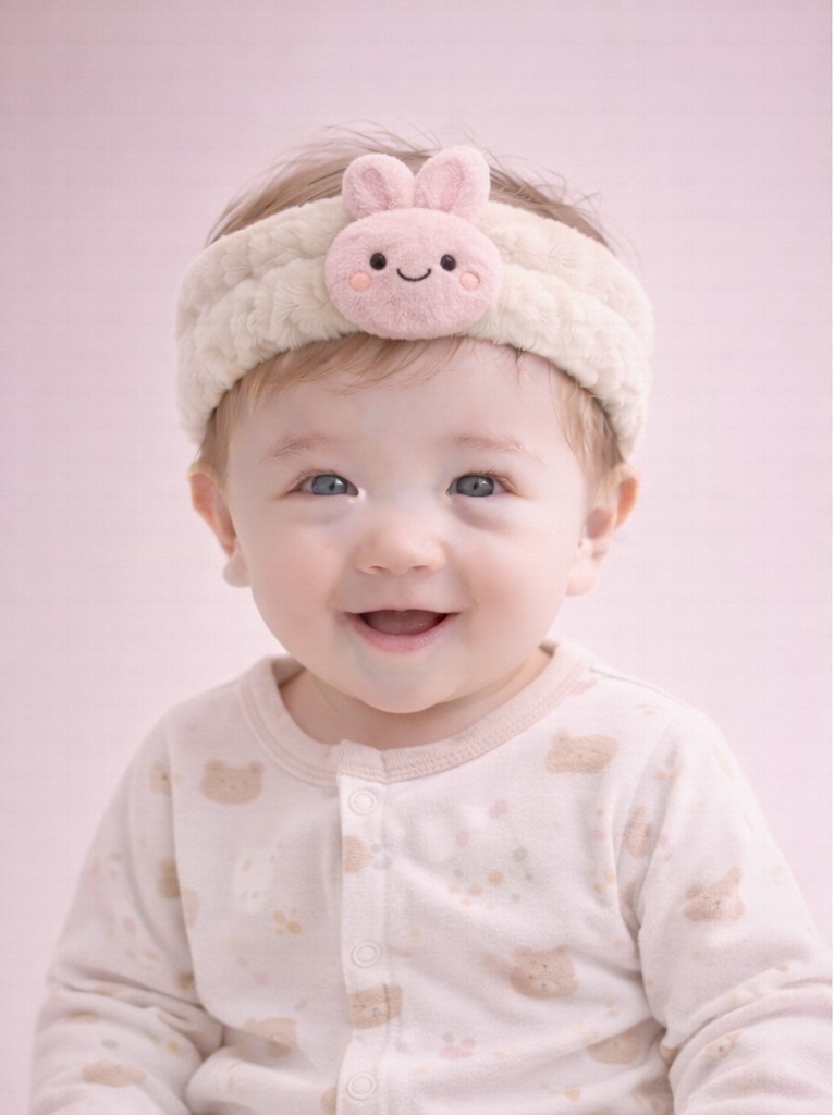 Pink Bunny Baby Headband – Soft Color Variant That Enhances Gendered Gifting