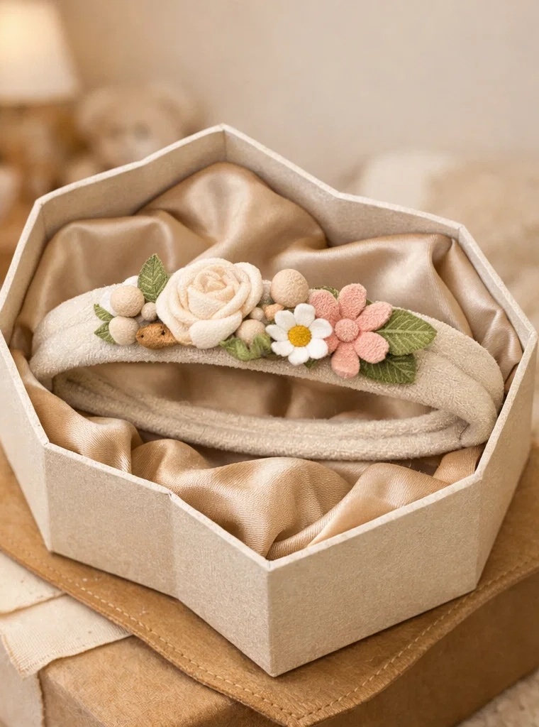 Yellow Sunflower Baby Headband with Soft Plush and Adjustable Band