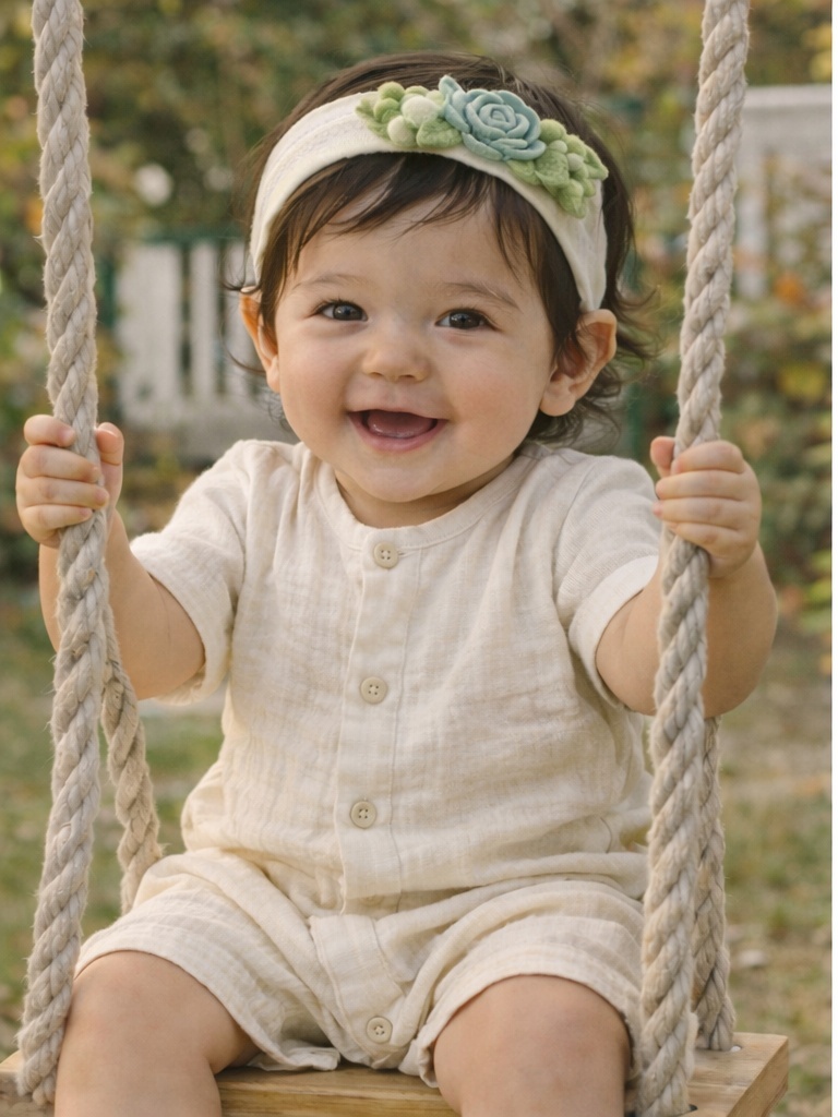 Triple Strawberry Baby Headband – Cute Garden-Themed Hair Accessory for Newborns