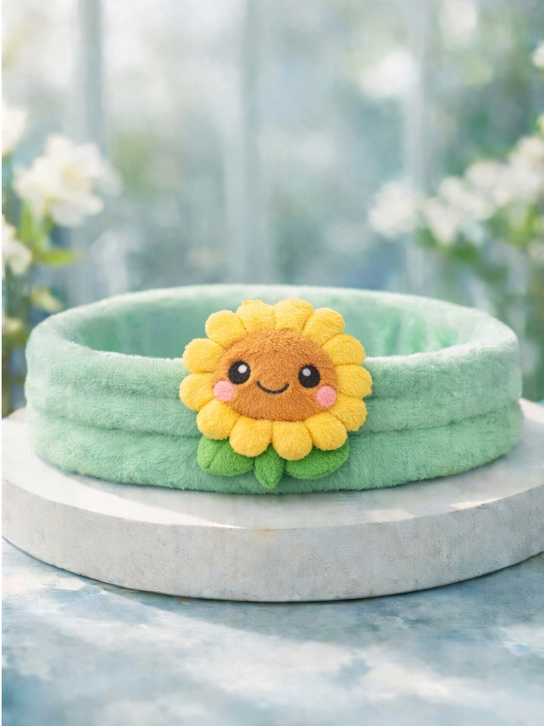 Bandeau pour bébé avec motif végétal en peluche