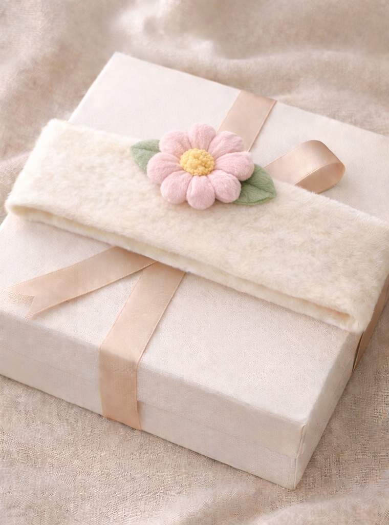 Cute Baby Headband with Smiling Peach and Green Plush Features – Adjustable
