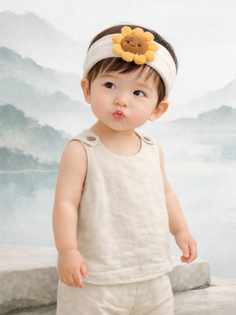 Bright Sunflower Baby Headband - Warm and Cheerful