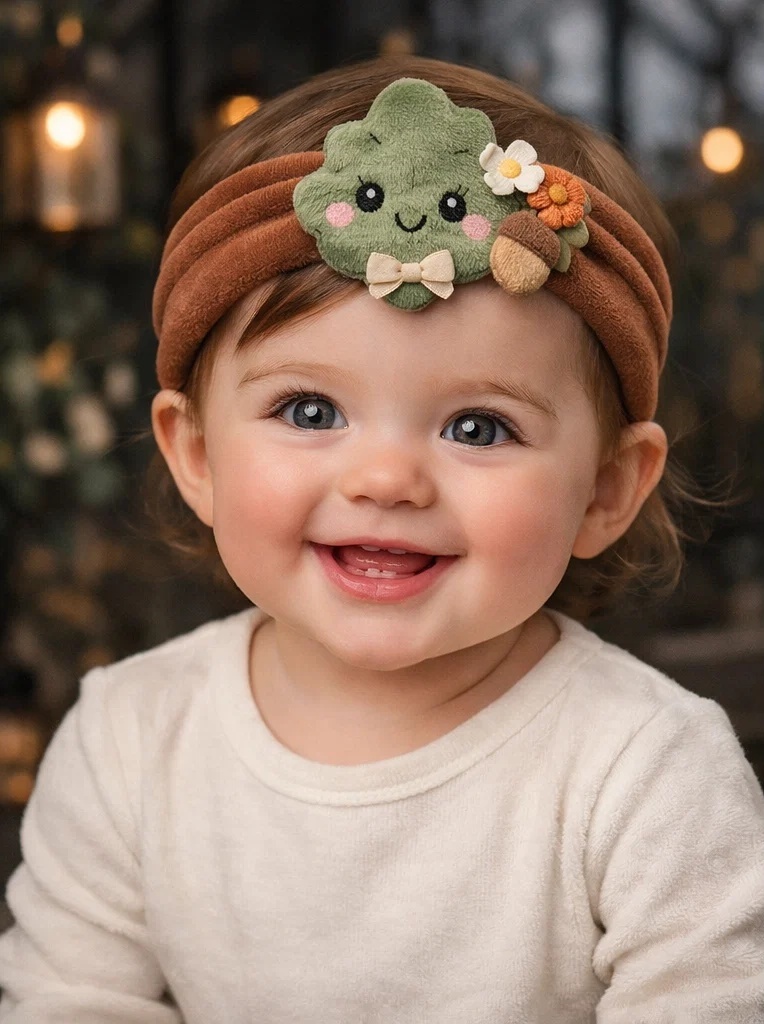 OEM Winter Plush Leaf Baby Headband – Soft Fleece Infant Hairband for Wholesale Custom Orders