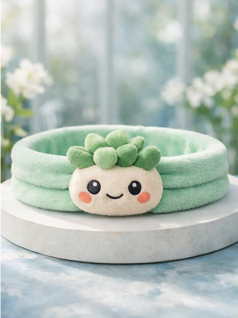 Diadema para bebé de felpa suave con diseño vegetal