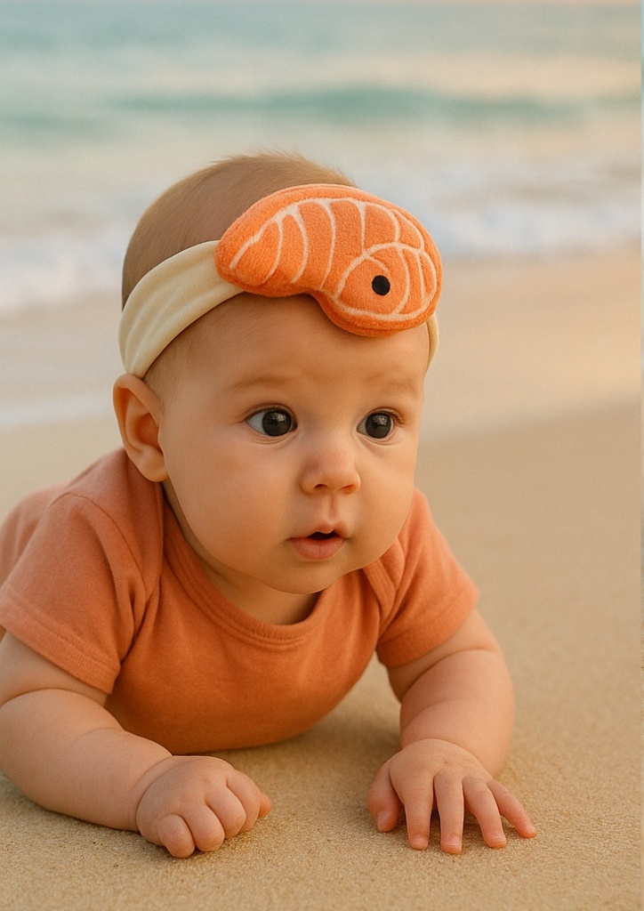 Salmon Sushi Baby Headband – Unique Japanese Style for Themed Outfits