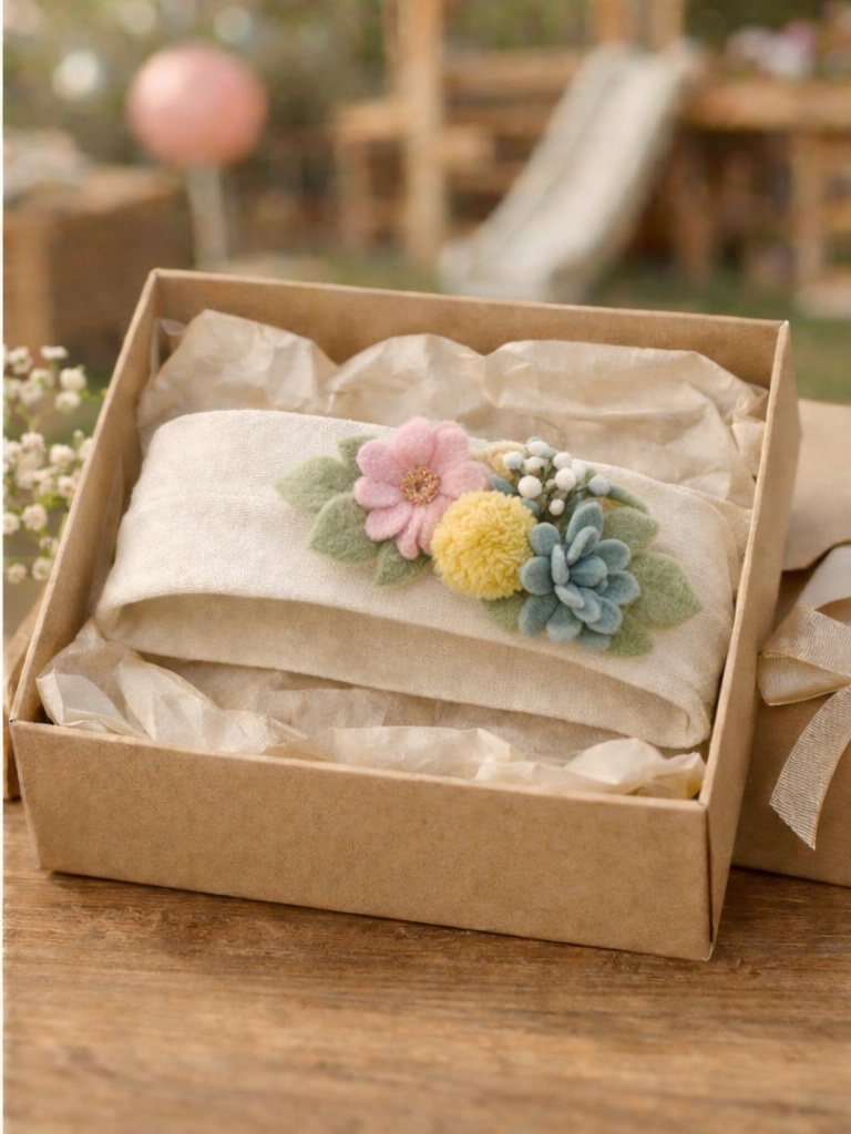 Pinecone Baby Headband – Felt Forest Style for Autumn & Rustic Themes
