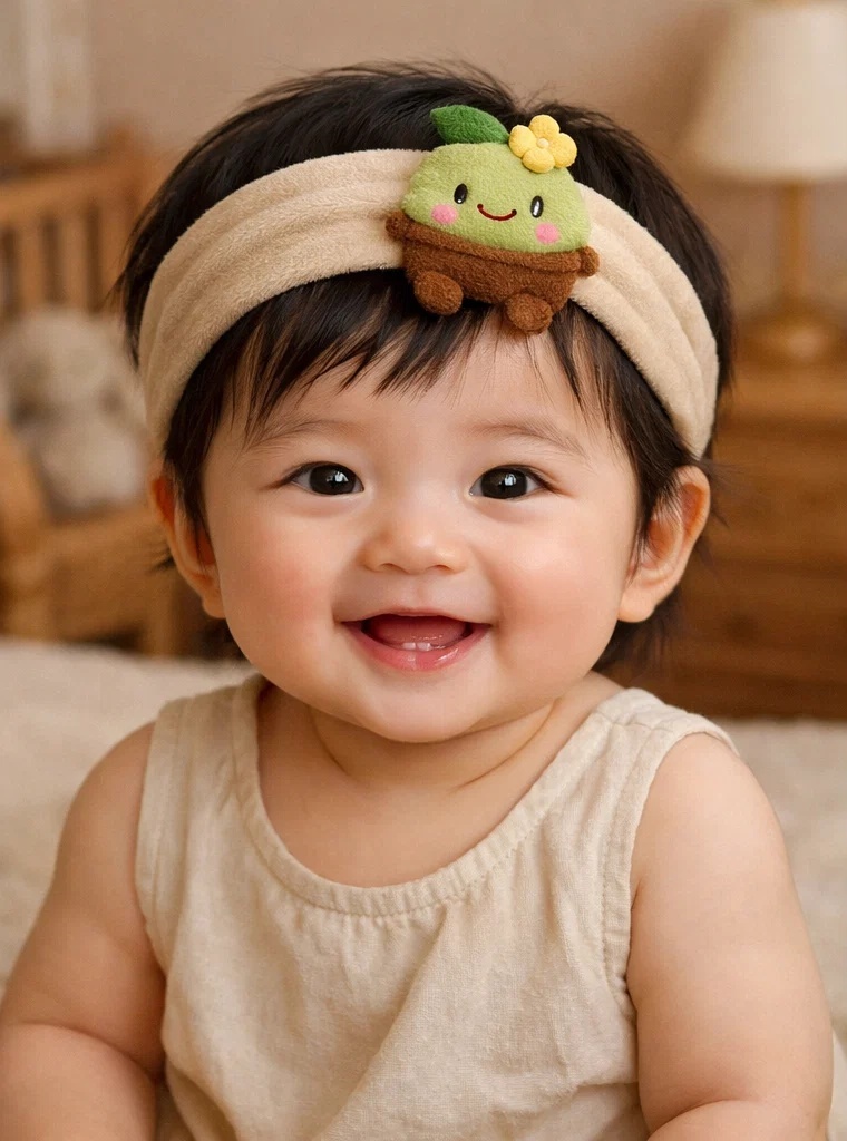 Three-Flower Plush Baby Headband – Boutique-Grade Soft Accessory