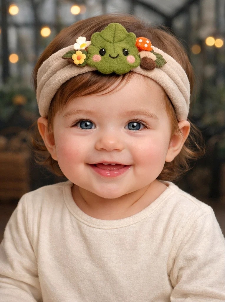 Wholesale Autumn Leaf Doll Baby Headband – Soft Stretch Infant Hairband for Brand Customization