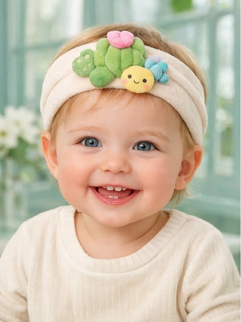Cartoon Succulent Doll Baby Headband – Boutique Style Baby Hair Accessory