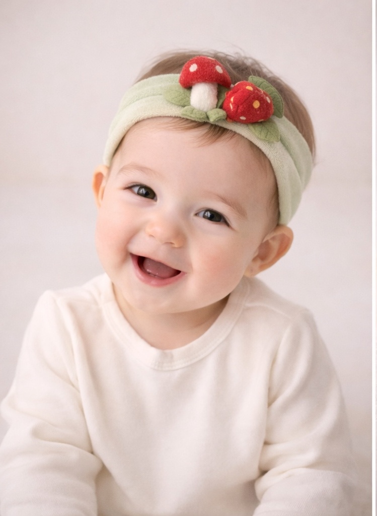 Red Mushroom Baby Headband – Vibrant, Whimsical Design for Infant Accessories