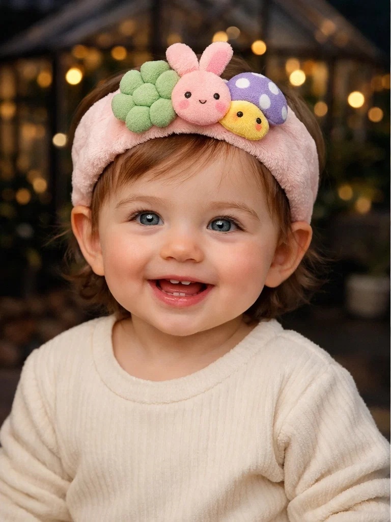 Cute Bunny Cartoon Baby Headband – Plush Baby Hair Accessory for Boutiques