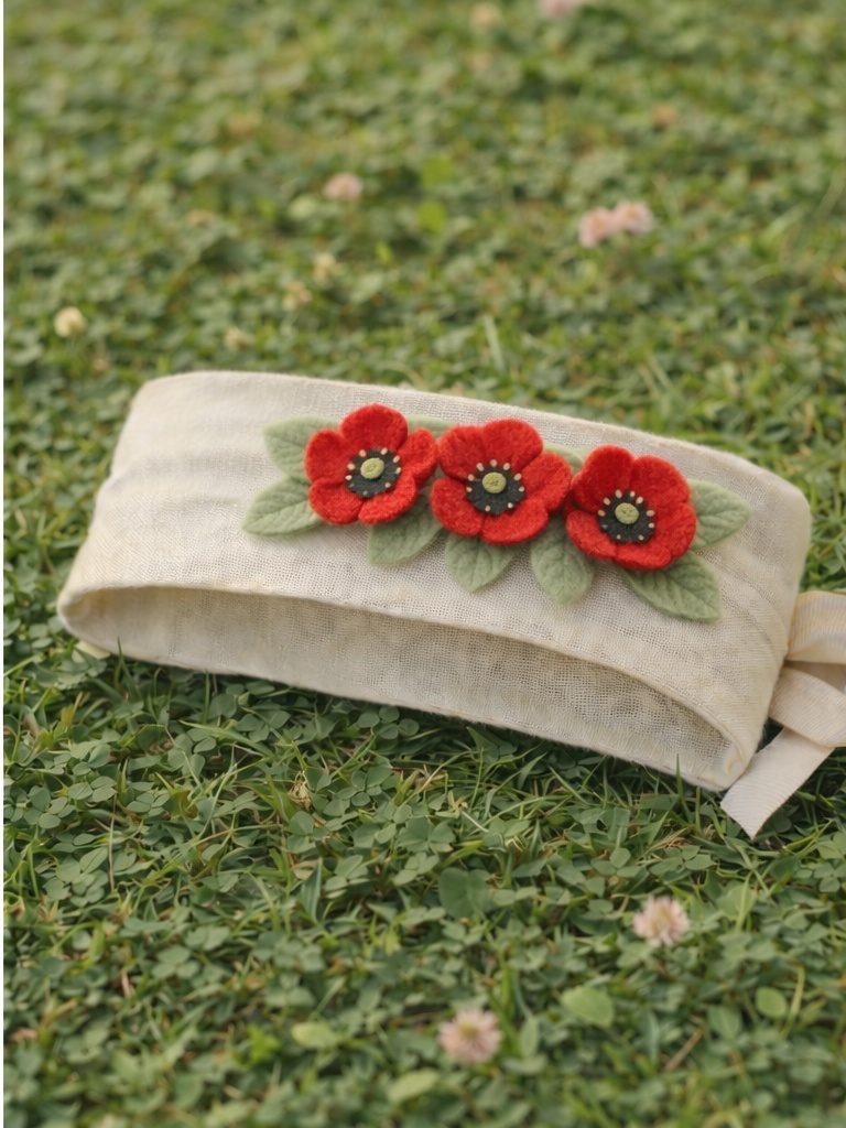 Red Poppy Felt Baby Headband – Bold Floral Hairband for Boutique Holiday Sales