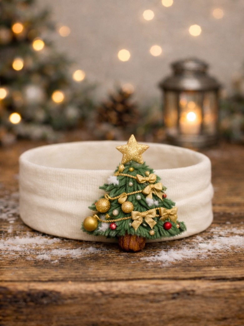 Weihnachtlicher Baby-Stirnband mit festlichem Tannenbaum-Design – Beliebt bei B2B-Kunden wegen hoher Qualität und saisonaler Nachfrage