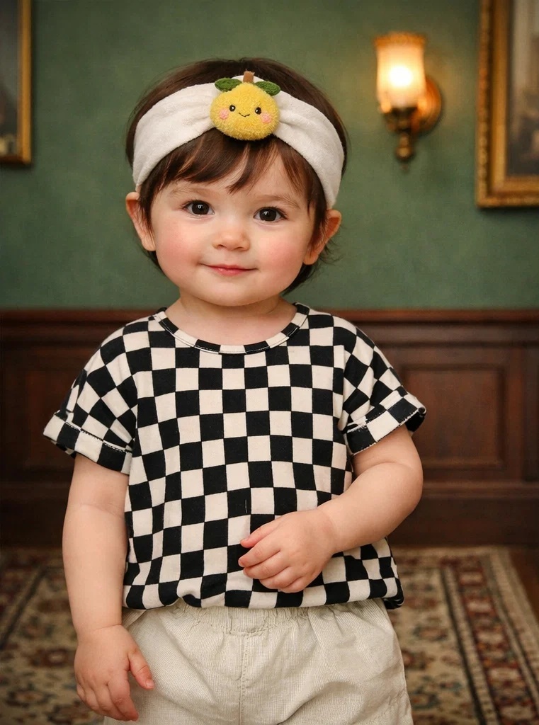 Fluffy Plush Baby Headband with Sweet Yellow Lemon Design - Perfect for Baby Photoshoots