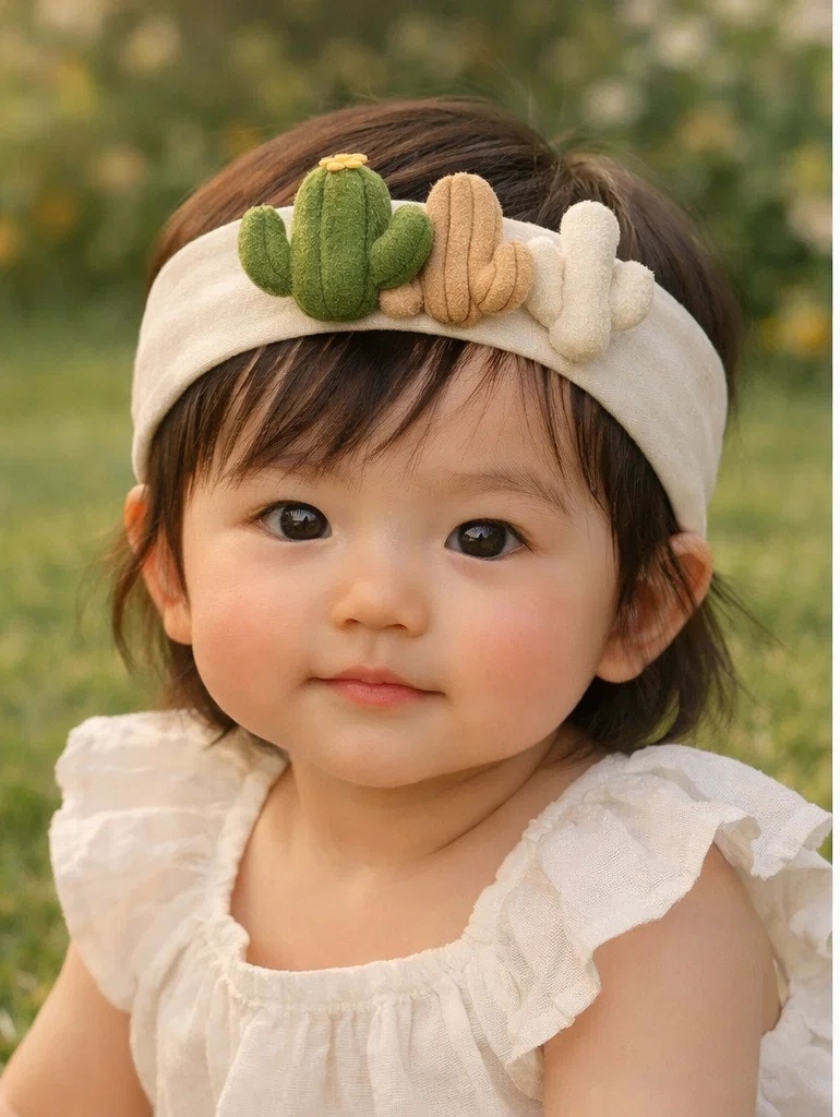 Yellow Cactus Baby Headband – Adorable, Soft, and Perfect for Seasonal Promotions