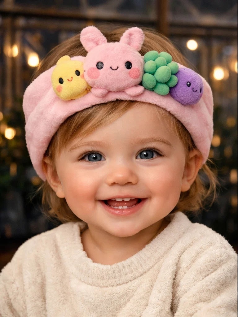 Kawaii Bunny Plush Baby Headband – Trendy Baby Hairband for Baby Gift Shops