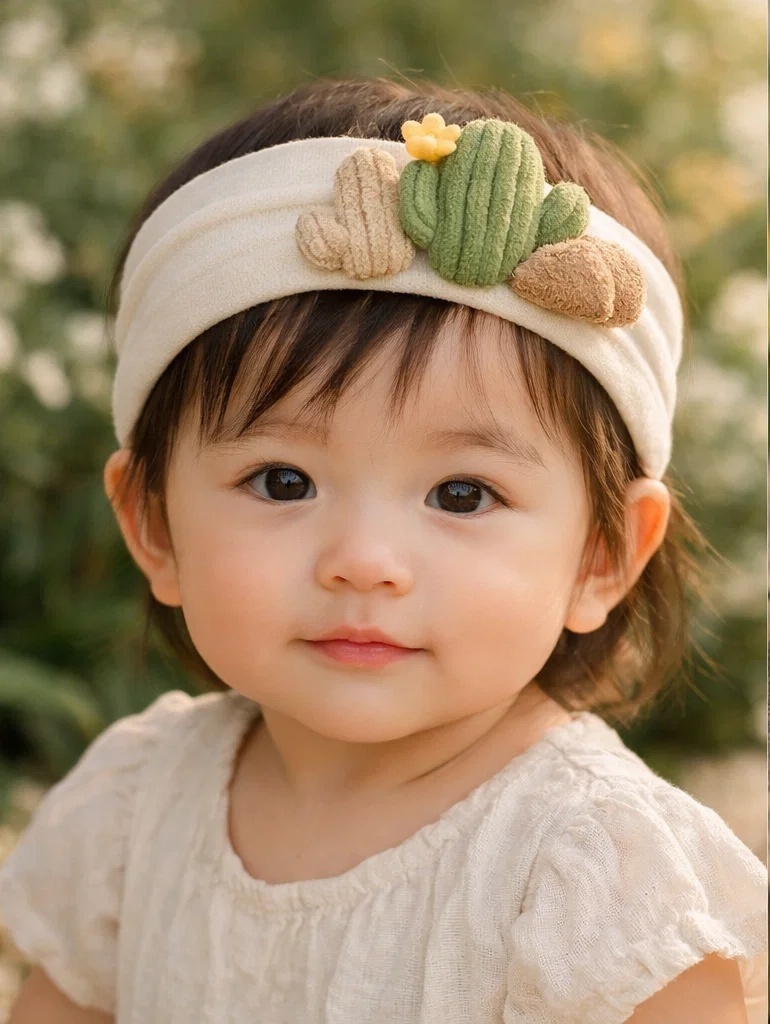 Peach & Mushroom Baby Headband – Unique, Handmade Design, Perfect for Gift Sets