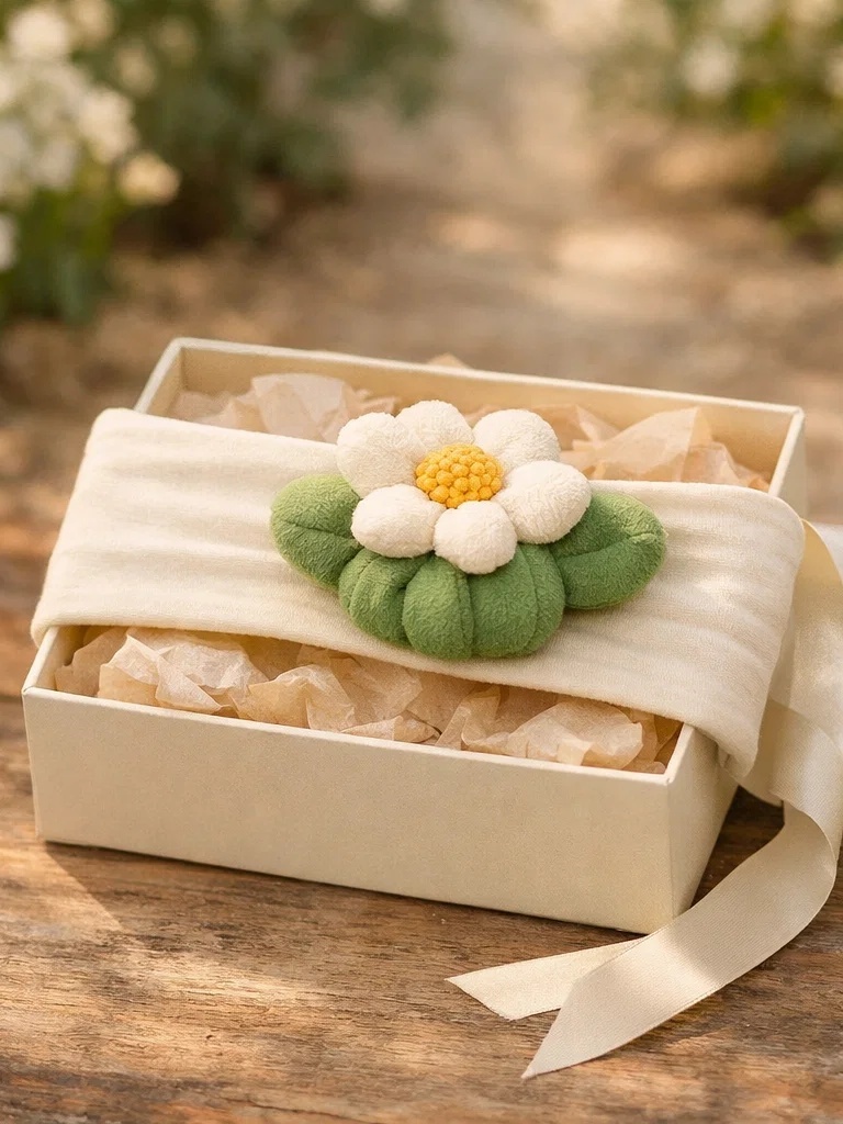 Cute Daisy Flower Plush Baby Headband – Soft Baby Boutique Hairband