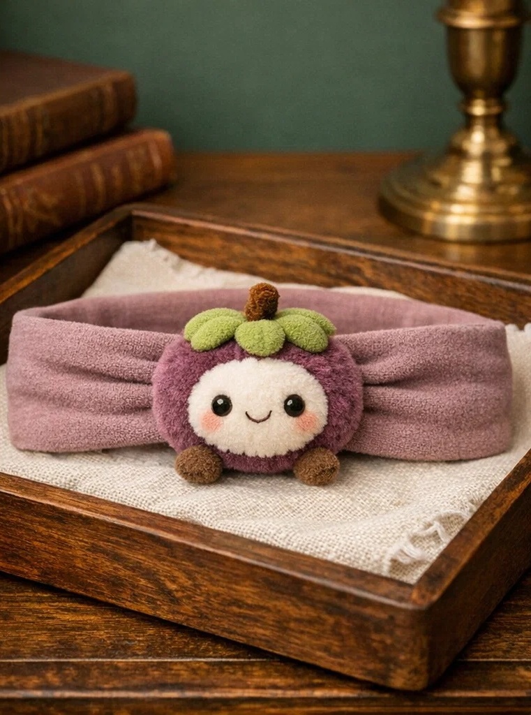 Cute Purple Plush Baby Headband with Adorable Fruit Design - Perfect for Baby Gifts